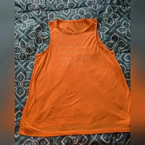 Old Navy Active Ultralite Orange Graphic Tank M